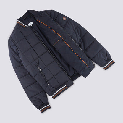 Blouson quilté col teddy