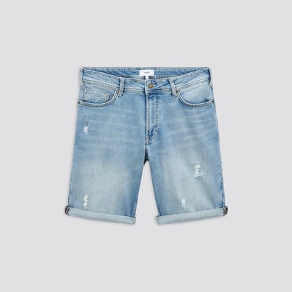 Bermuda en jean usé
