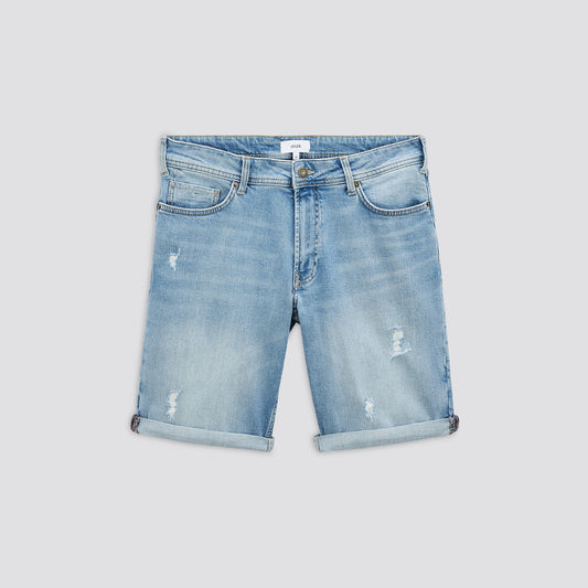 Bermuda en jean usé