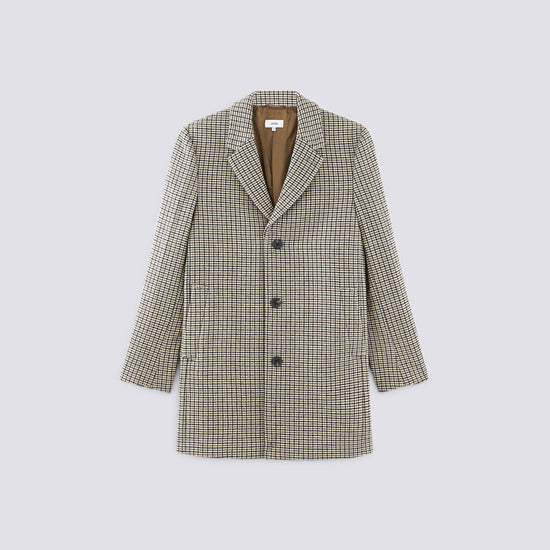 Manteau long à motif pied de poule - Bei