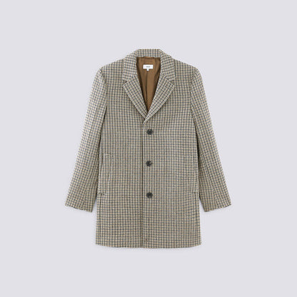 Manteau long à motif pied de poule - Bei