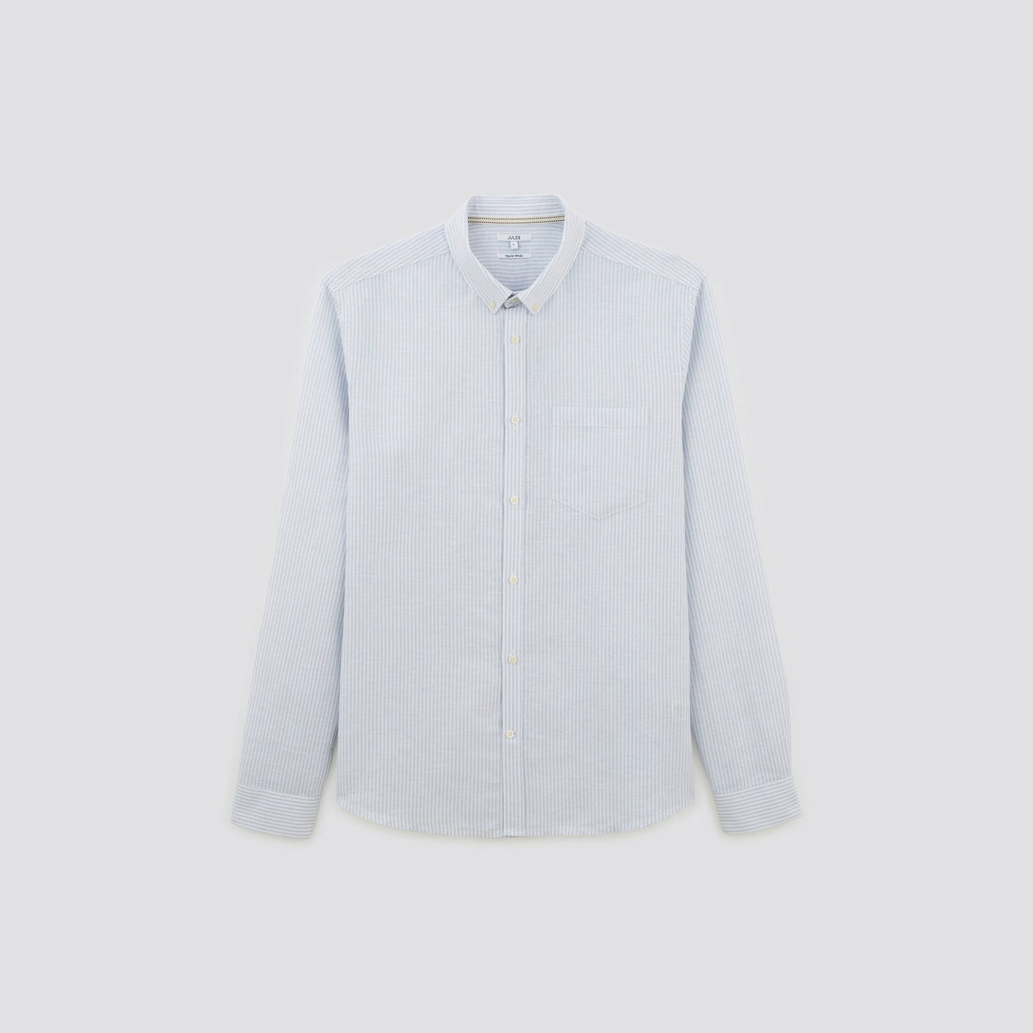 Chemise regular rayures coton lin