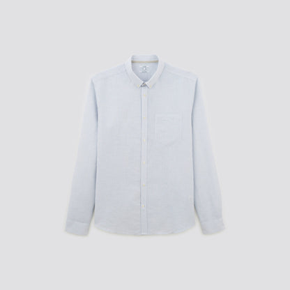 Chemise regular rayures coton lin