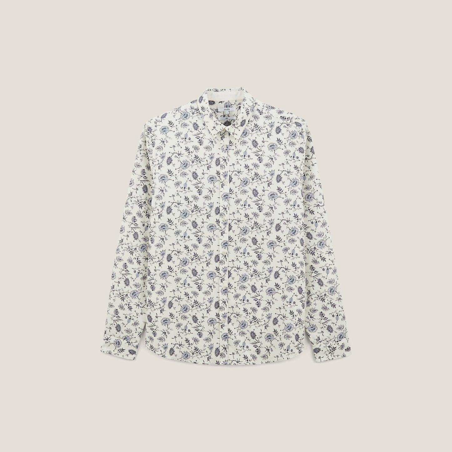 Chemise slim imprimé fleur coton biologique