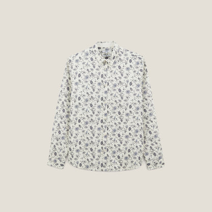 Chemise slim imprimé fleur coton biologique
