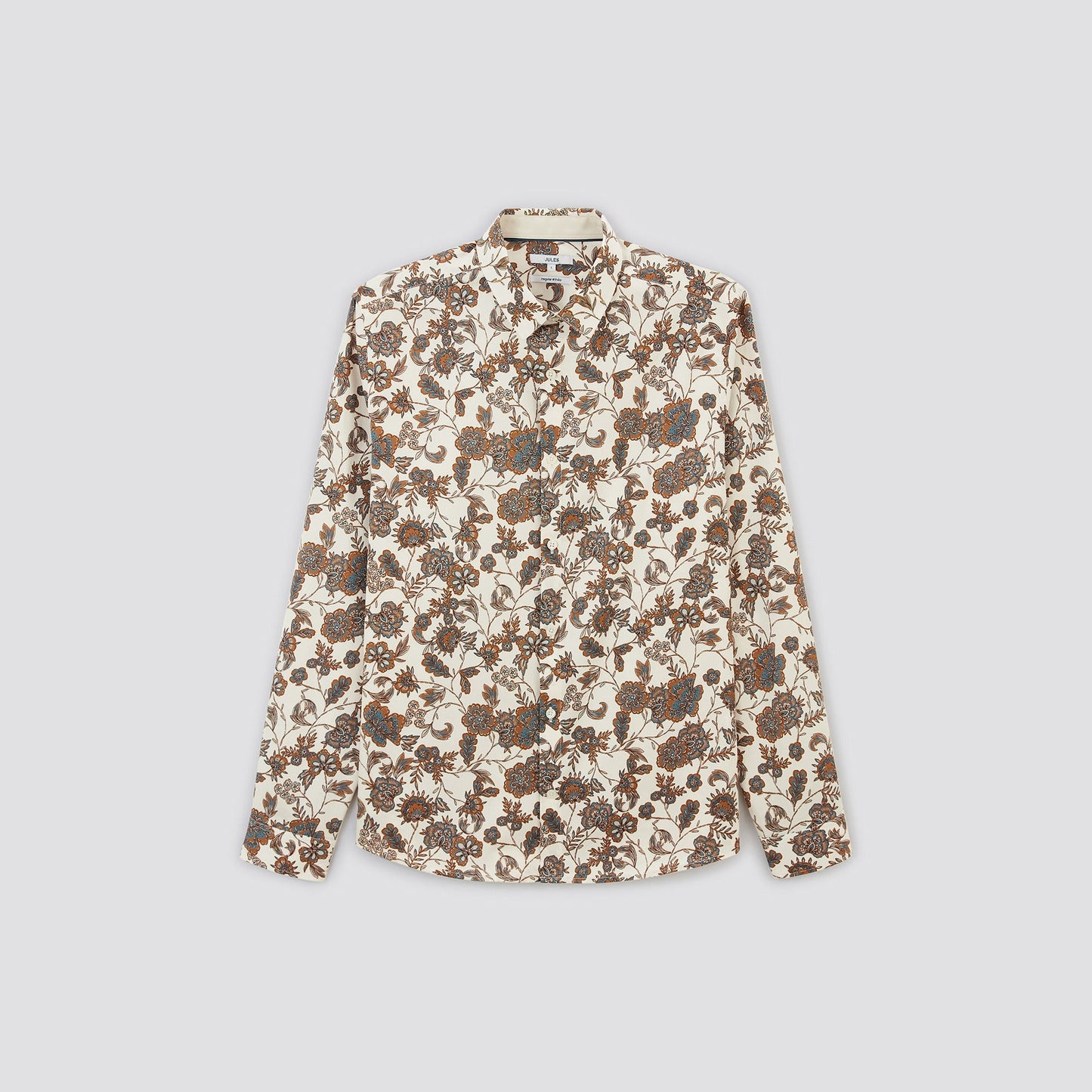 Chemise regular imprimé fleurs coton