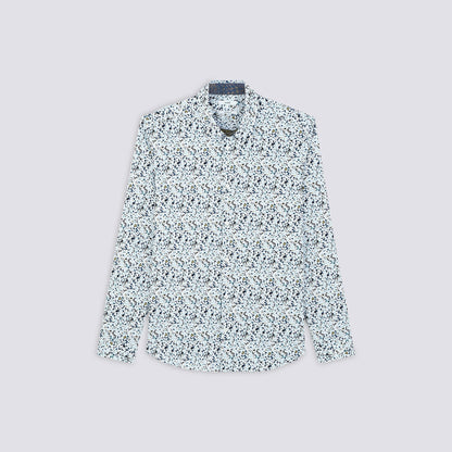 Chemise slim imprimé motif tâche coton