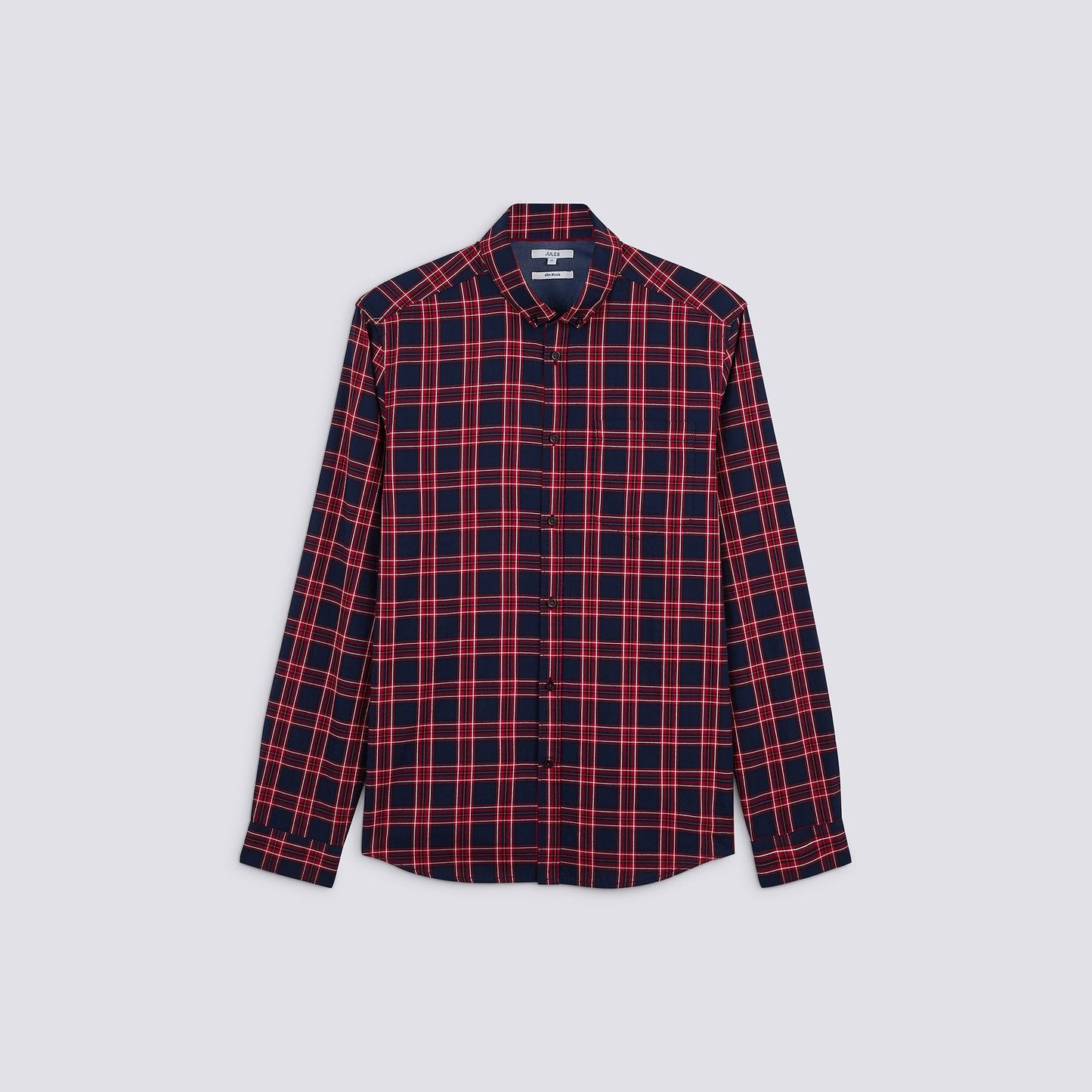 Chemise slim à carreaux pointe boutonnée