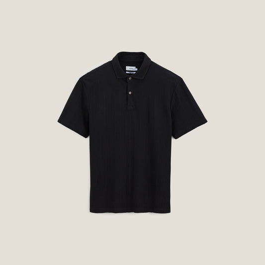 Polo manches courtes texturé à rayures