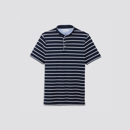 Polo manches courtes marinière col mao