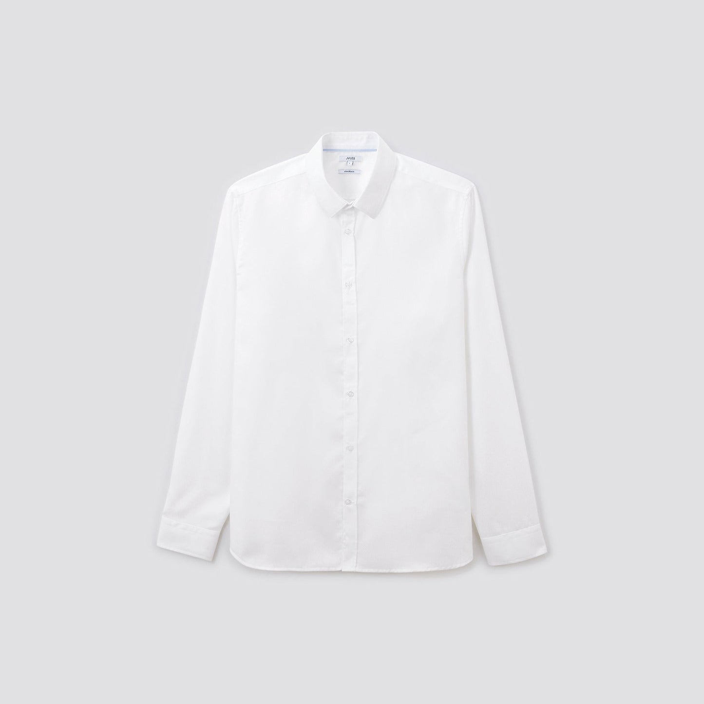 Chemise slim unie stay white/black coton