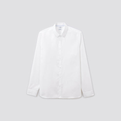 Chemise slim unie stay white/black coton