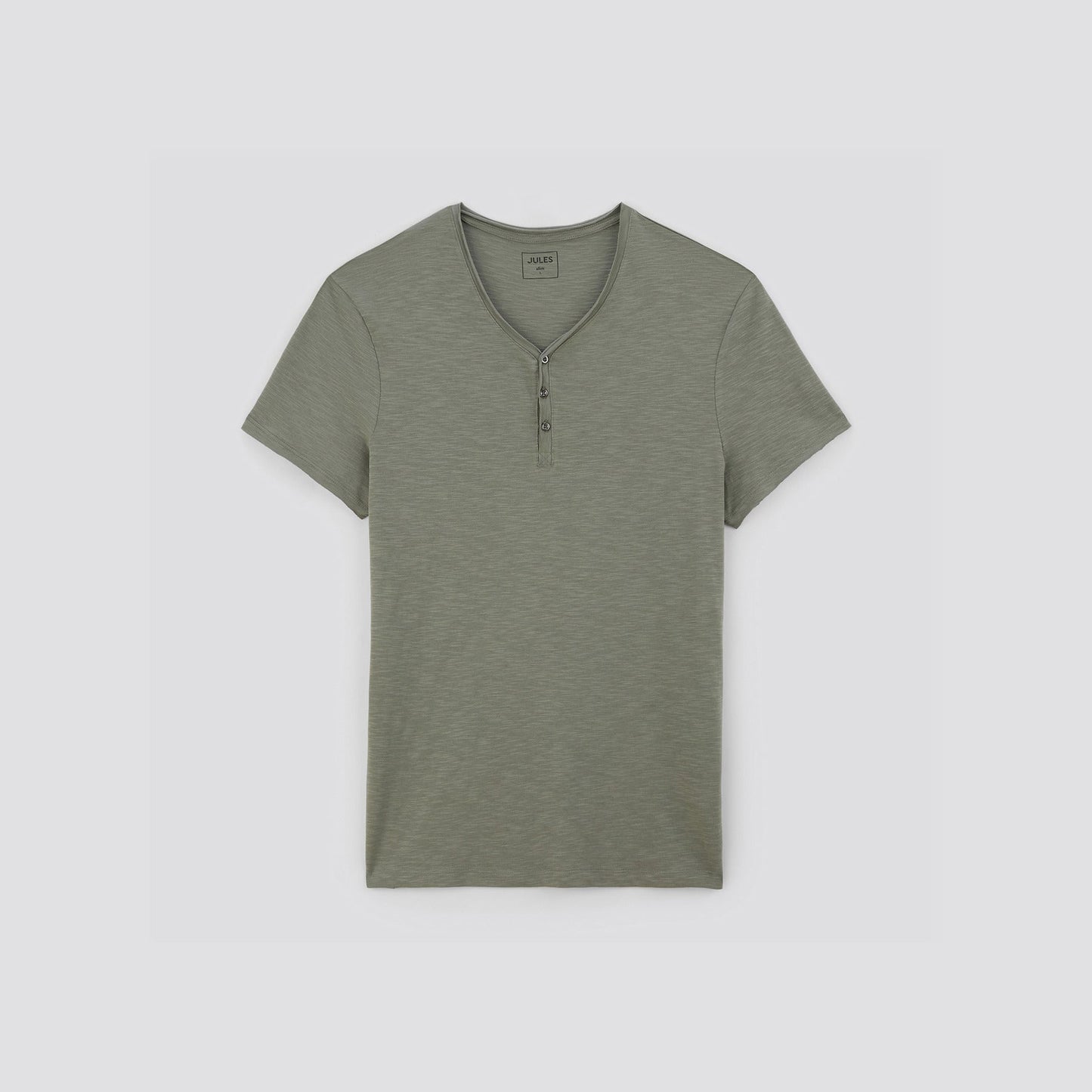 Tee shirt col tunisien matière flammée