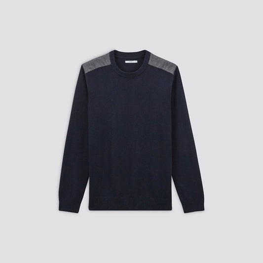 Pull à col rond et patch épaule