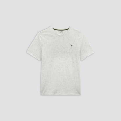 Tee-shirt moucheté broderie poitrine cot