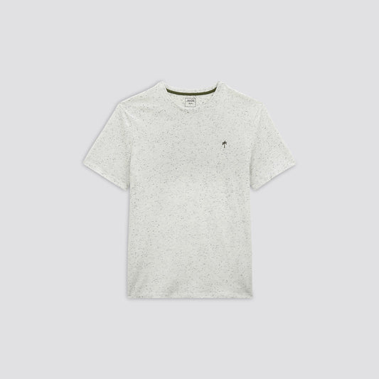 Tee-shirt moucheté broderie poitrine cot