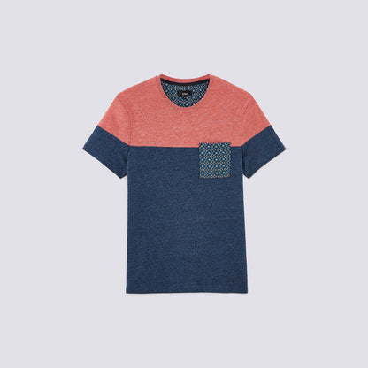 Teeshirt (d) brique marine poche à détails