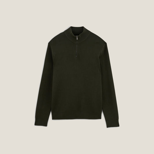 Pull col montant demi zippé