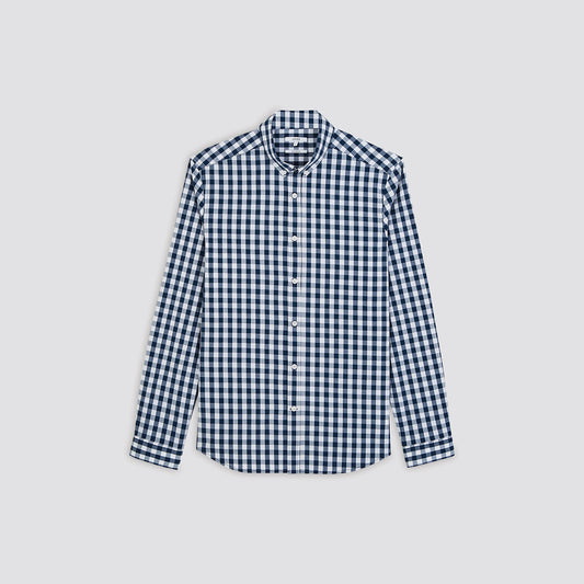 Chemise slim à carreaux coton