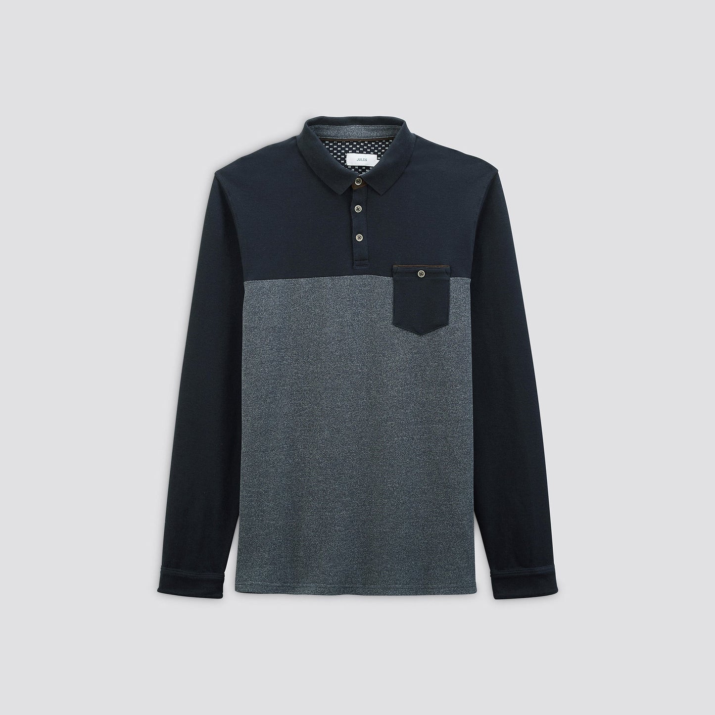 Polo manches longues colorblock