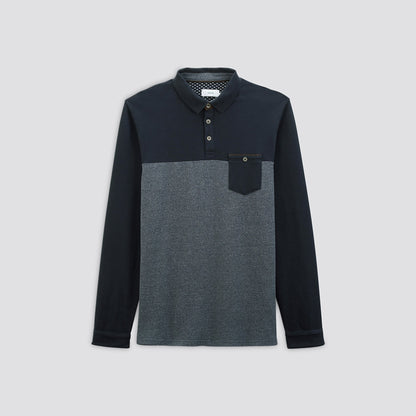 Polo manches longues colorblock