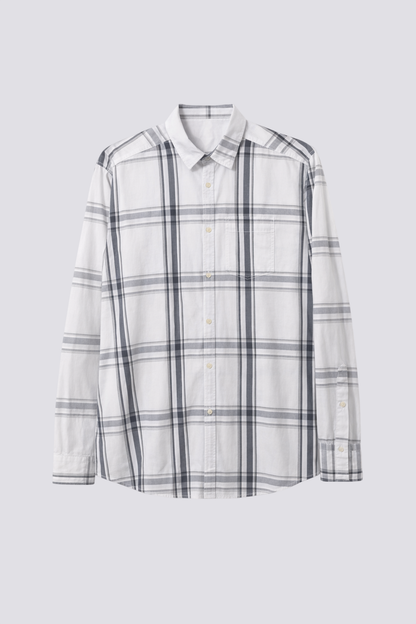 Chemise blanche à carreaux