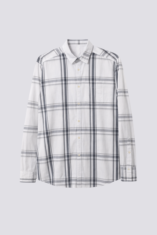 Chemise blanche à carreaux