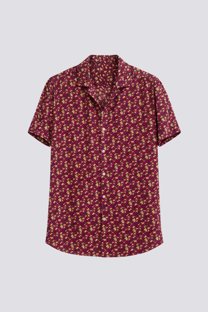 Chemise manches courtes imprimée slim