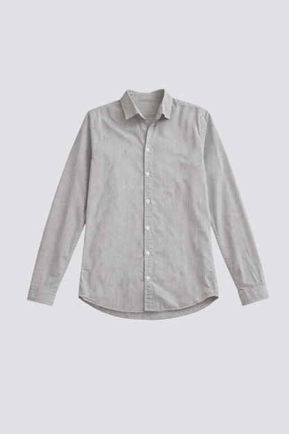 Chemise rayée blanc et gris