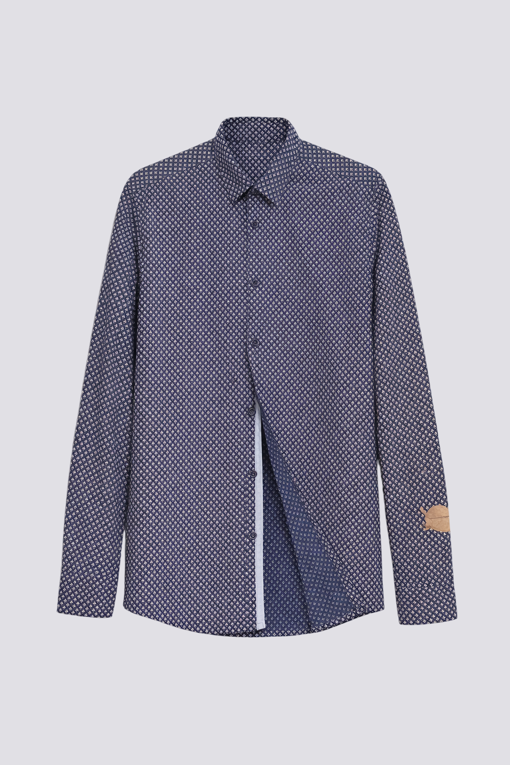 Chemise slim marine à motifs