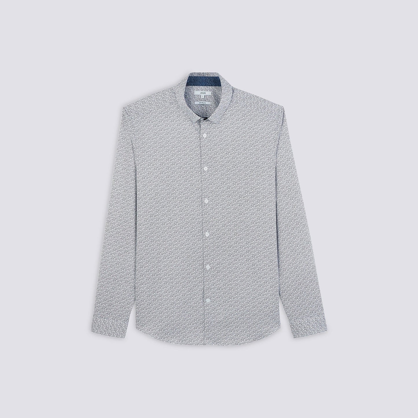 Chemise slim imprimé motif ligne satin d