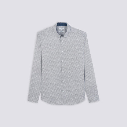 Chemise slim imprimé motif ligne satin d