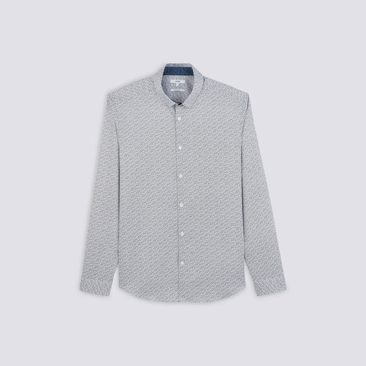 Chemise slim imprimé motif ligne satin d