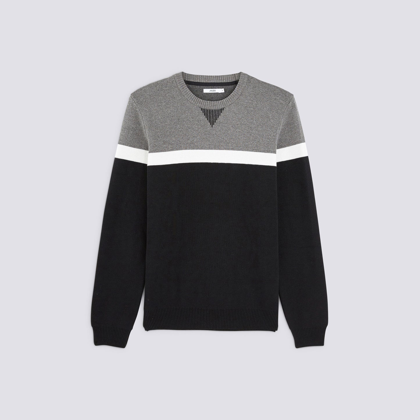 Pull col rond coloblock