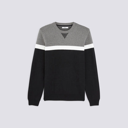 Pull col rond coloblock