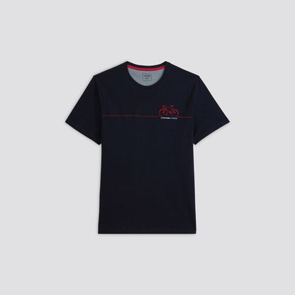 Tee-shirt broderie vélo en poitrine