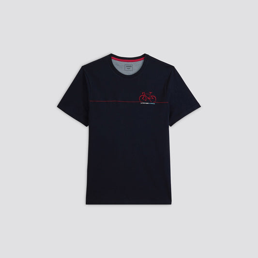 Tee-shirt broderie vélo en poitrine