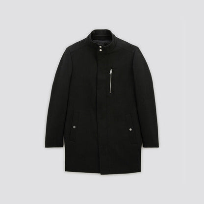 Manteau zippé col montant