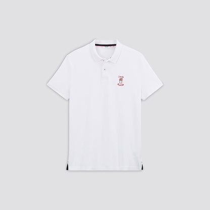 Polo manches courtes brodé en coton biol