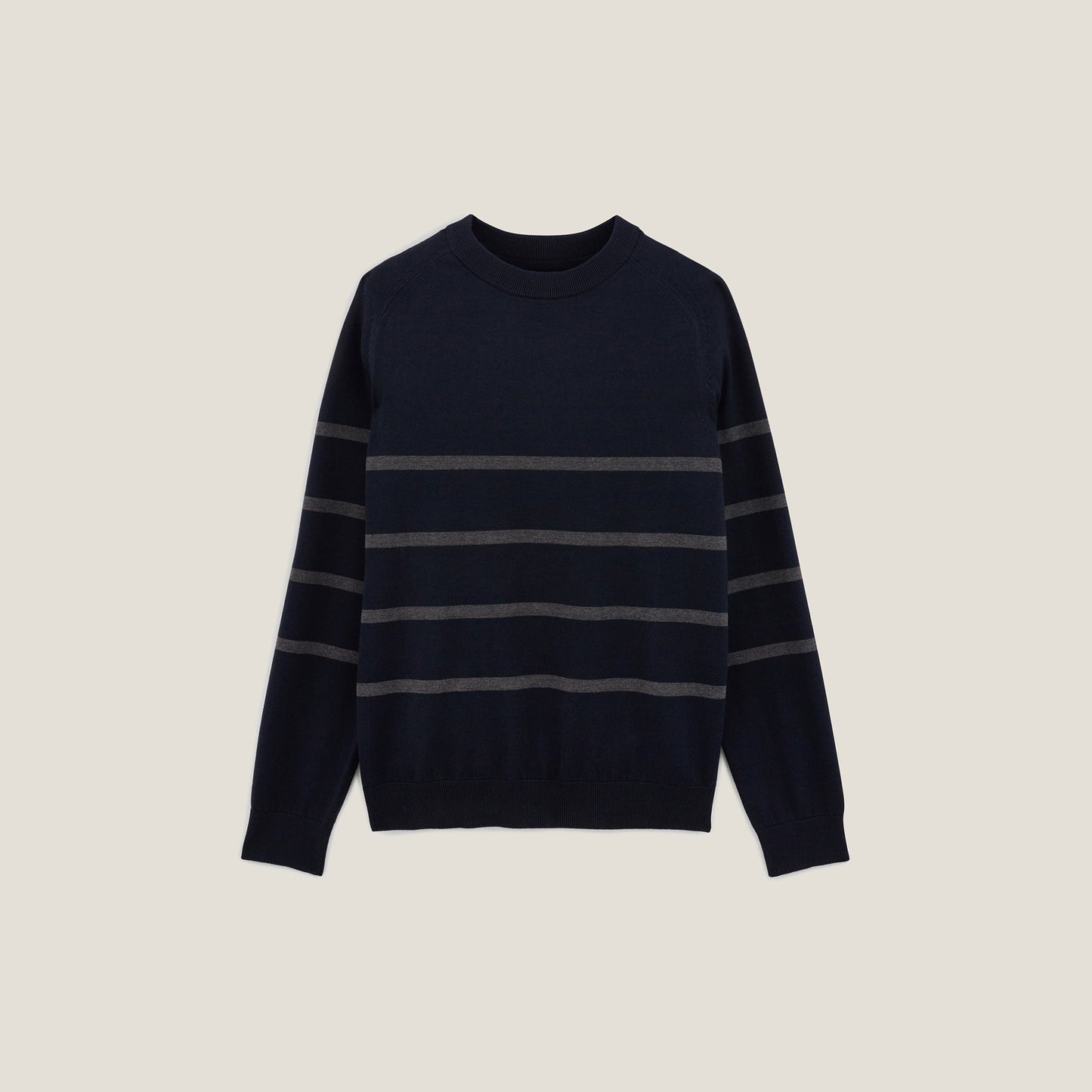 Pull col rond rayures