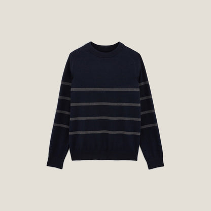 Pull col rond rayures