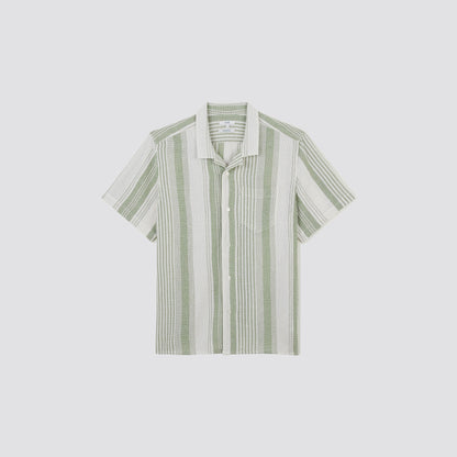 Chemisette regular rayures coton texturé polyester recyclé