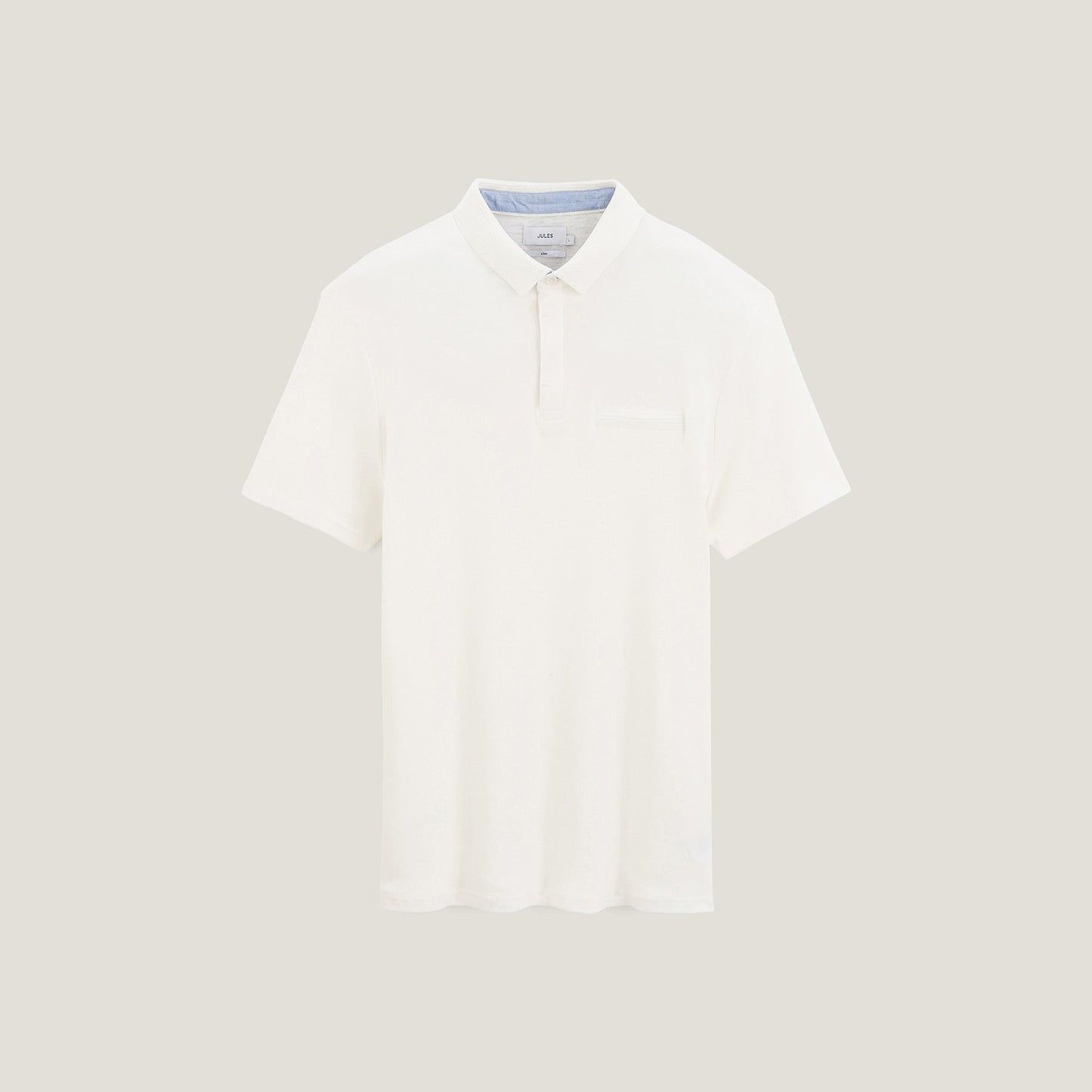 Polo manches courtes uni interlock à col fantaisie