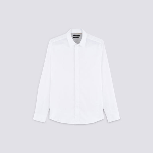 Chemise slim en satin