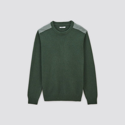 Pull patch épaule col rond