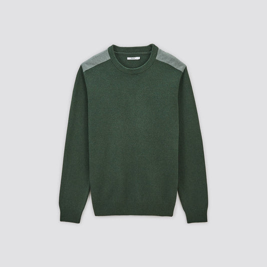 Pull patch épaule col rond