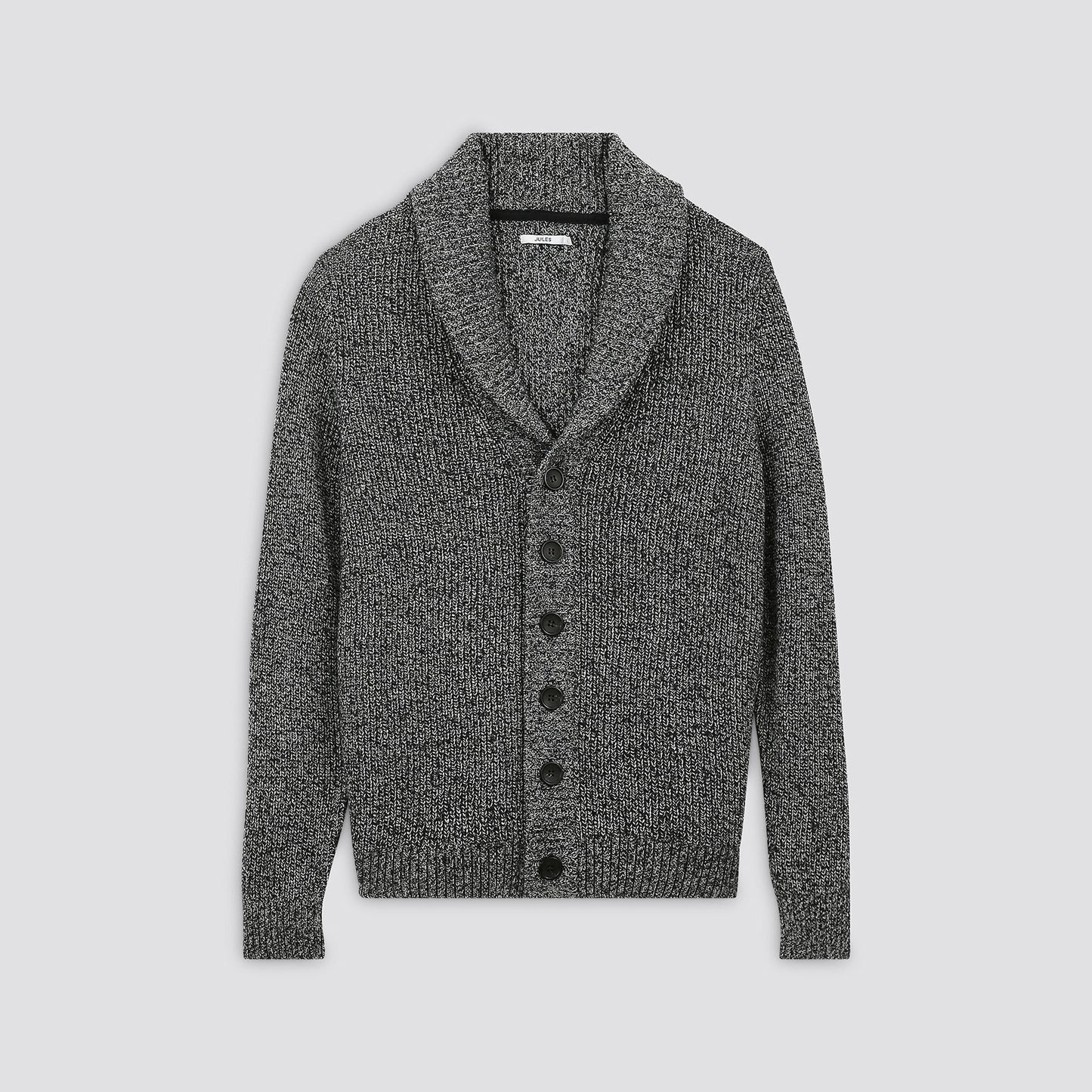 Cardigan boutonne col chale laineux