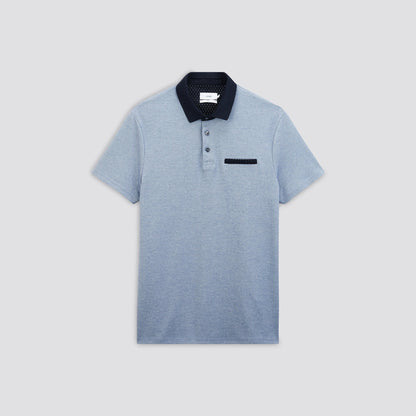 Polo manches courtes à col fantaisie