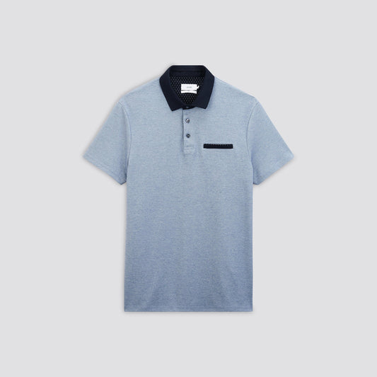 Polo manches courtes à col fantaisie