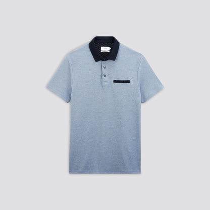 Polo manches courtes à col fantaisie